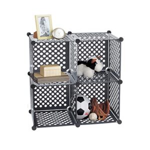Organize It All Set of 4 Stacking Cubes, Dimensions: 30.2 x 30.2 x 14.8 inches, Stackable Cubes, Great for Any Room, Home Organization, Black