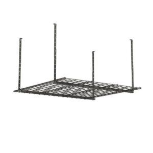 hyloft 00625 45-inch x 45-inch overhead steel garage storage system, adjustable ceiling mount storage rack, hammertone