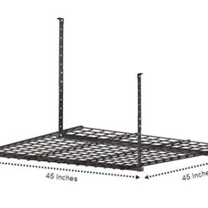 Hyloft 00625 45-Inch x 45-Inch Overhead Steel Garage Storage System, Adjustable Ceiling Mount Storage Rack, Hammertone