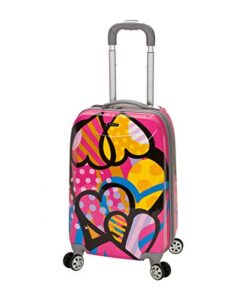 rockland vision hardside spinner wheel luggage, assorted/multicolor, carry-on 20-inch