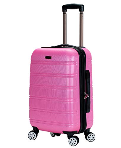 Rockland Melbourne Hardside Expandable Spinner Wheel Luggage, Pink, Carry-On 20-Inch