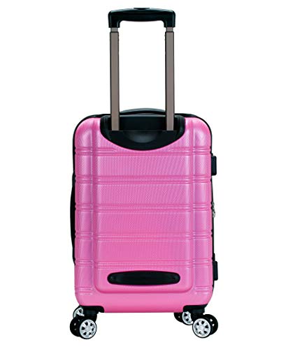 Rockland Melbourne Hardside Expandable Spinner Wheel Luggage, Pink, Carry-On 20-Inch