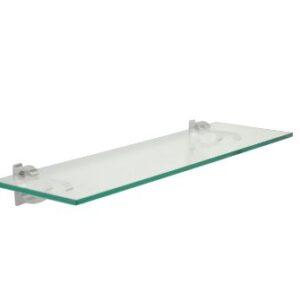 Spancraft Clear Floating Glass Shelf 12" X 18" in Chrome