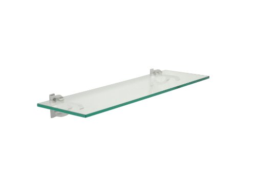 Spancraft Clear Floating Glass Shelf 12" X 18" in Chrome