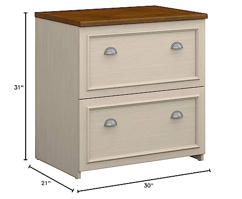 Bush Furniture Fairview Lateral File Cabinet in Antique White