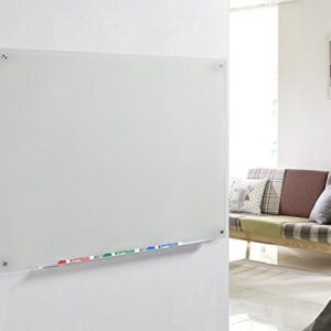 Audio-Visual Direct Frosted Glass Dry-Erase Board Set - 2' x 1.5' - Includes Hardware & Marker Tray (Non-Magnetic)