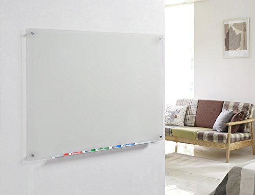 Audio-Visual Direct Frosted Glass Dry-Erase Board Set - 2' x 1.5' - Includes Hardware & Marker Tray (Non-Magnetic)