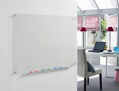 Audio-Visual Direct Frosted Glass Dry-Erase Board Set - 2' x 1.5' - Includes Hardware & Marker Tray (Non-Magnetic)