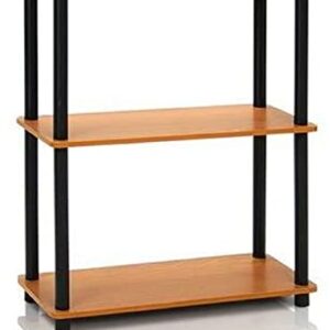 Furinno Turn-N-Tube 3-Tier Compact Multipurpose Shelf Display Rack, Light Cherry