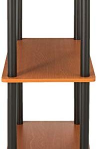 Furinno Turn-N-Tube 3-Tier Compact Multipurpose Shelf Display Rack, Light Cherry