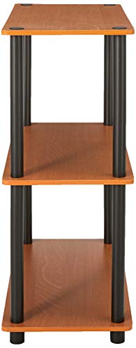 Furinno Turn-N-Tube 3-Tier Compact Multipurpose Shelf Display Rack, Light Cherry