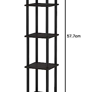 FURINNO Turn-N-Tube 5-Tier Corner Square Rack Display Shelf, Round, Espresso/Black