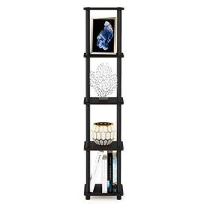 FURINNO Turn-N-Tube 5-Tier Corner Square Rack Display Shelf, Round, Espresso/Black