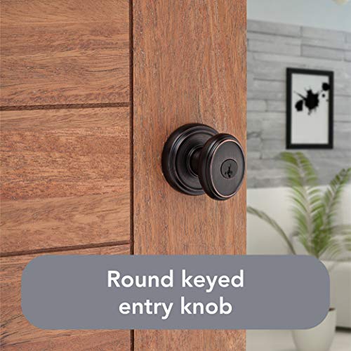 Baldwin Carnaby, Entry Door Knob Handle with Keyed Lock Featuring SmartKey Re-key Technology and Microban Protection, in Venetian Bronze