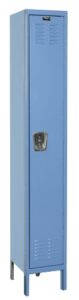 hallowell u1228-1mb marine blue steel premium wardrobe locker, 1 wide with 1 opening, 1 tier, 12" width x 78" height x 12" depth, knock down