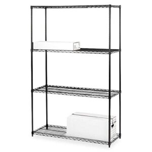 lorell starter shelving unit, 4 shelves/4 posts, 36 by 18 by 72-inch, black