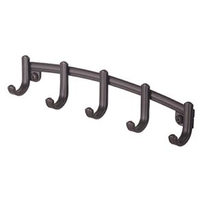 idesign york wall mount key rack organizer for entryway, kitchen - 5 hook, bronze