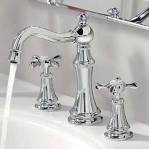 Moen Weymouth Chrome Two-Handle High-Arc Widespread Bathroom Faucet, Valve Sold Separately, TS42114, 0.5