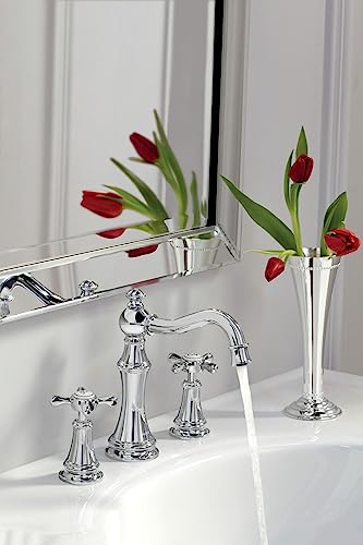 Moen Weymouth Chrome Two-Handle High-Arc Widespread Bathroom Faucet, Valve Sold Separately, TS42114, 0.5