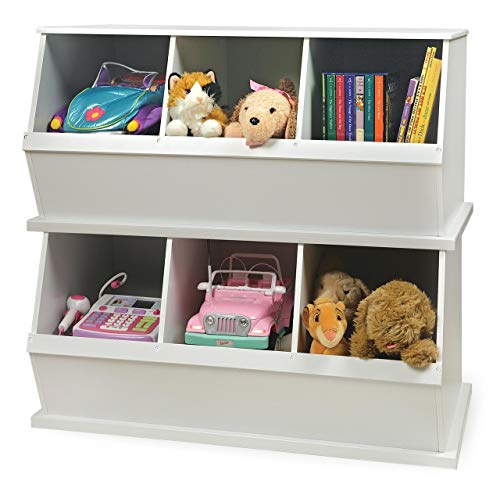 Stackable Wooden 3 Bin Open Storage Toy Organizing Cubby