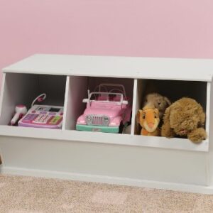 Stackable Wooden 3 Bin Open Storage Toy Organizing Cubby