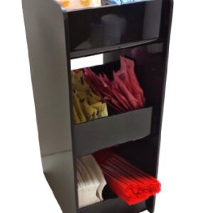 Square Style Coffee Condiment Organizer Rack with 3 Shelves and 6 Compartments Caddy (3003)