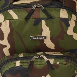 Rockland Double Handle Rolling Backpack, Camouflage, 17-Inch