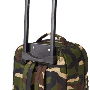 Rockland Double Handle Rolling Backpack, Camouflage, 17-Inch