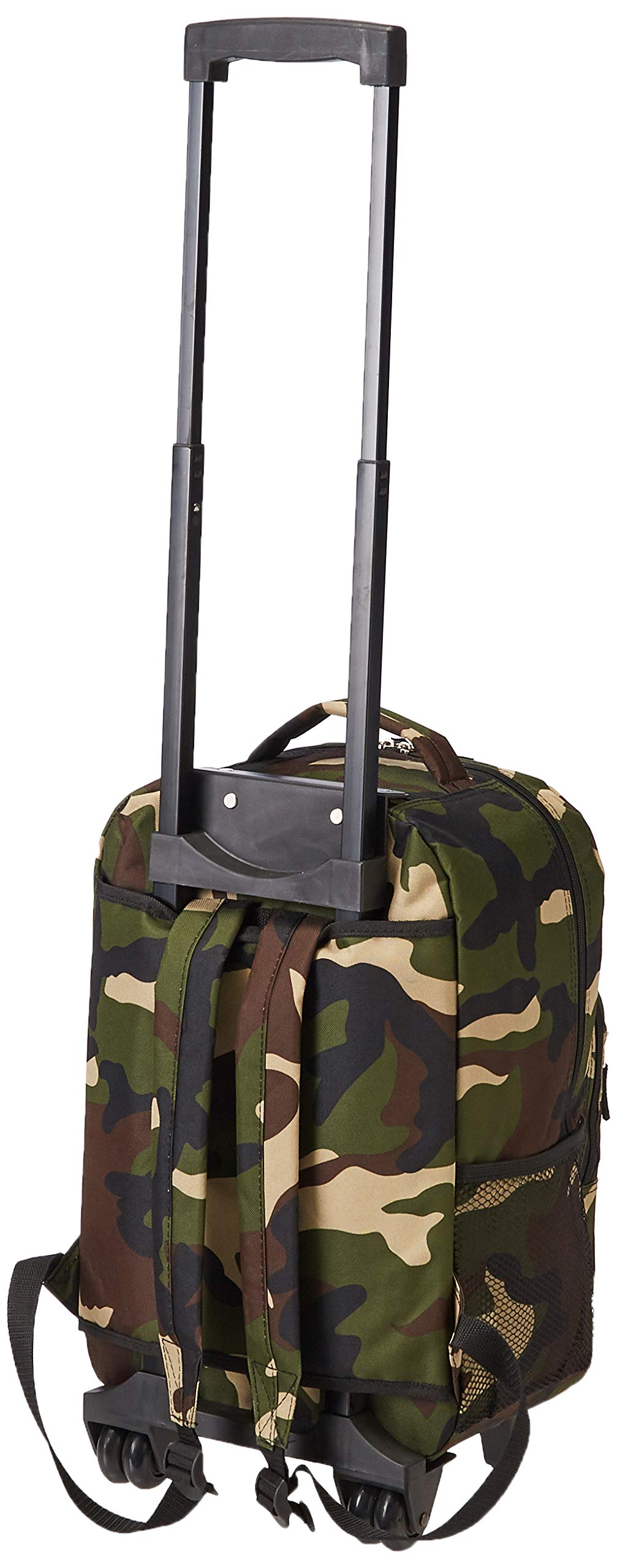 Rockland Double Handle Rolling Backpack, Camouflage, 17-Inch