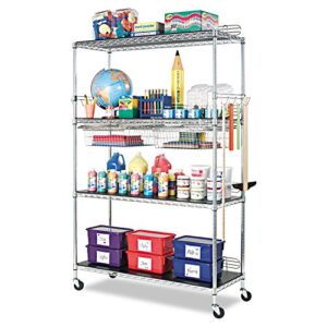 Alera SW503624SR Industrial Heavy Duty Wire Shelving Starter Kit, 4-Shelf, 36w X 24d X 72h,Silver