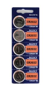 sony cr2032 3v lithium 2032 coin battery, 5 pack