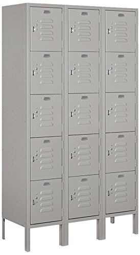 Salsbury Industries 65352GY-U Five Tier Box Style 36-Inch Wide 5-Feet High 12-Inch Deep Unassembled Standard Metal Locker, Gray