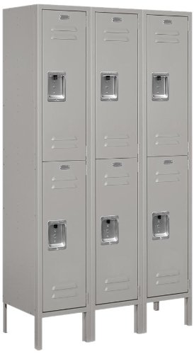 Salsbury Industries 62352GY-U Unassembled Standard Metal Locker with Double Tier, Gray