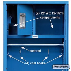 Salsbury Industries 71024BL-U Solid Door 6-Feet High 24-Inch Deep Unassembled Standard Gear Metal Locker, Blue