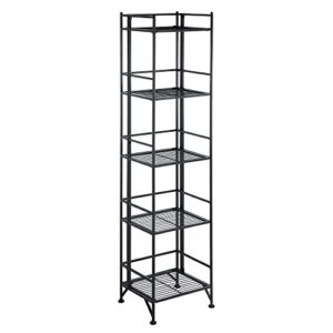 convenience concepts designs2go x-tra storage 5-tier folding metal shelf, black