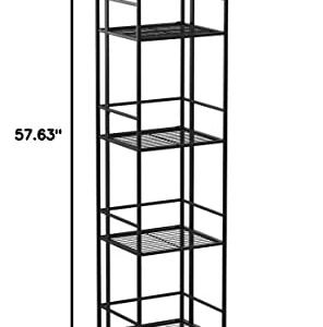 Convenience Concepts Designs2Go X-Tra Storage 5-Tier Folding Metal Shelf, Black