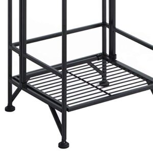 Convenience Concepts Designs2Go X-Tra Storage 5-Tier Folding Metal Shelf, Black