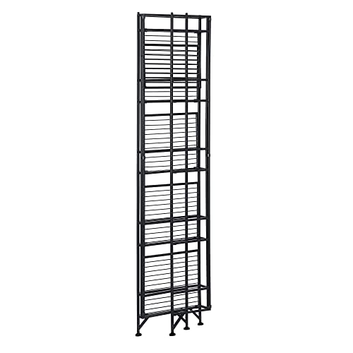 Convenience Concepts Designs2Go X-Tra Storage 5-Tier Folding Metal Shelf, Black