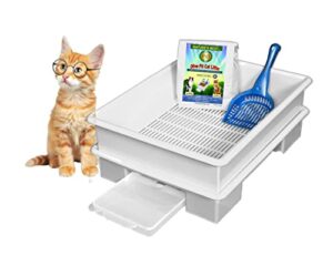 smart cat box starter kit - cat litter box - preferred for reducing odor & easy cleaning - made in the usa