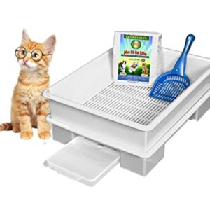 SMART CAT BOX Starter Kit - Cat Litter Box - Preferred for Reducing Odor & Easy Cleaning - Made in The USA