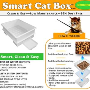 SMART CAT BOX Starter Kit - Cat Litter Box - Preferred for Reducing Odor & Easy Cleaning - Made in The USA