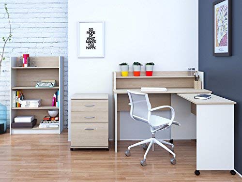 3-Drawer Mobile Filing Cabinet from Nexera, Natural Maple