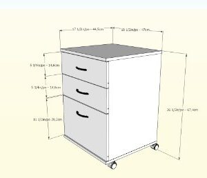 3-Drawer Mobile Filing Cabinet from Nexera, Natural Maple