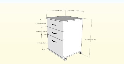 3-Drawer Mobile Filing Cabinet from Nexera, Natural Maple