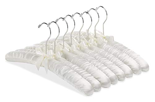 Whitmor 8PK Sat Blouse Hanger, 8 Count, Bone