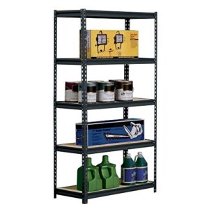 Sandusky/Edsal UR185P-BLK Black Steel Heavy Duty 5-Shelf Shelving Unit, 4000lbs Capacity, 36" Width x 72" Height x 18" Depth (Does not include post couplers)