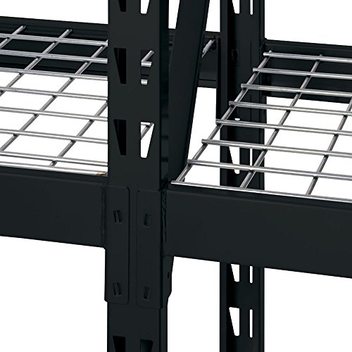 Sandusky Lee Muscle Rack ERZ772472WL3 Black Heavy Duty Steel Welded Storage Rack, 3 Shelves, 1,000 lb. Capacity per Shelf, 72" Height x 77" Width x 24" Depth, Pack of 1