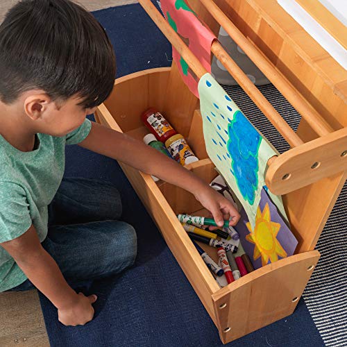 KidKraft Wooden Art Table with Drying Rack & Storage Bins, Children's Furniture - Natural, Gift for Ages 3-8