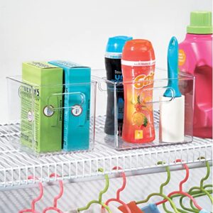 iDesign Recycled Plastic Pantry and Kitchen Storage, Freezer and Fridge Organizer Bin with Easy Grip Handles – 6” x 6” x 6”, Clear