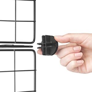 Whitmor Storage Cubes - Stackable Interlocking Wire Shelves - Black (Set of 6)